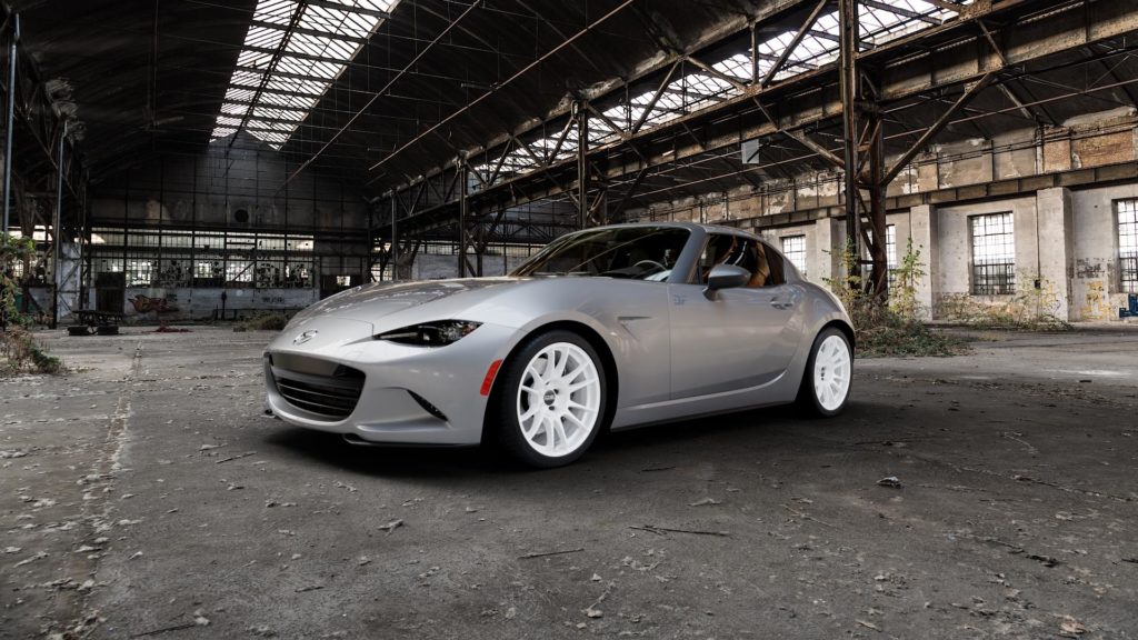 Silver Car White Wheels - OZ RACING ULTRALEGGERA WHITE - Mazda MX-5